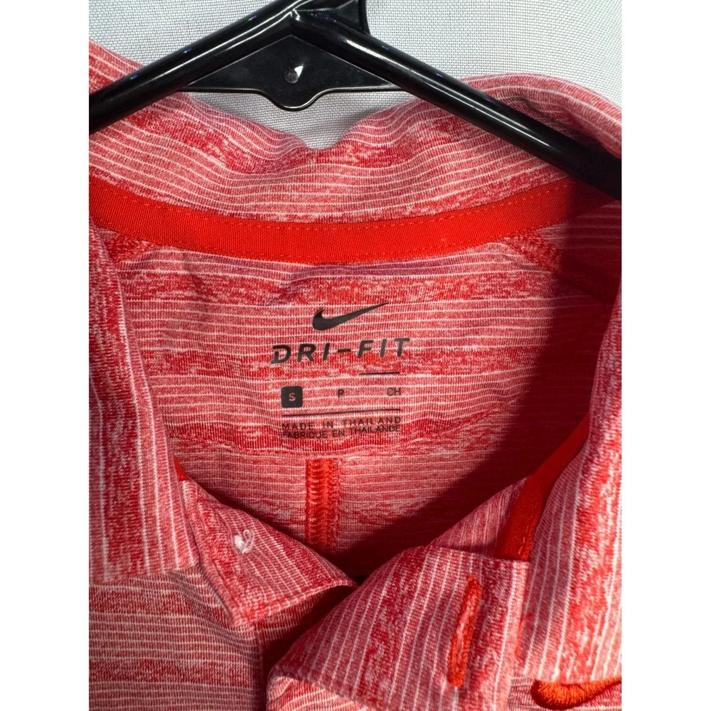 Nike Boys Dri-FIT Polo Shirt Red White Striped Golf Top Size Small S